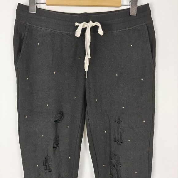 n:PHILANTHROPY Derby Jogger Rhinestone Distressed Women’s Sweatpants Sz S Grunge - Picture 2 of 9
